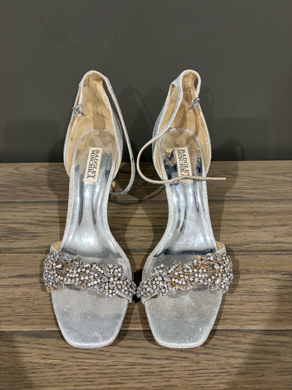 Badgley Mischka Silver Formal Wedge Heels